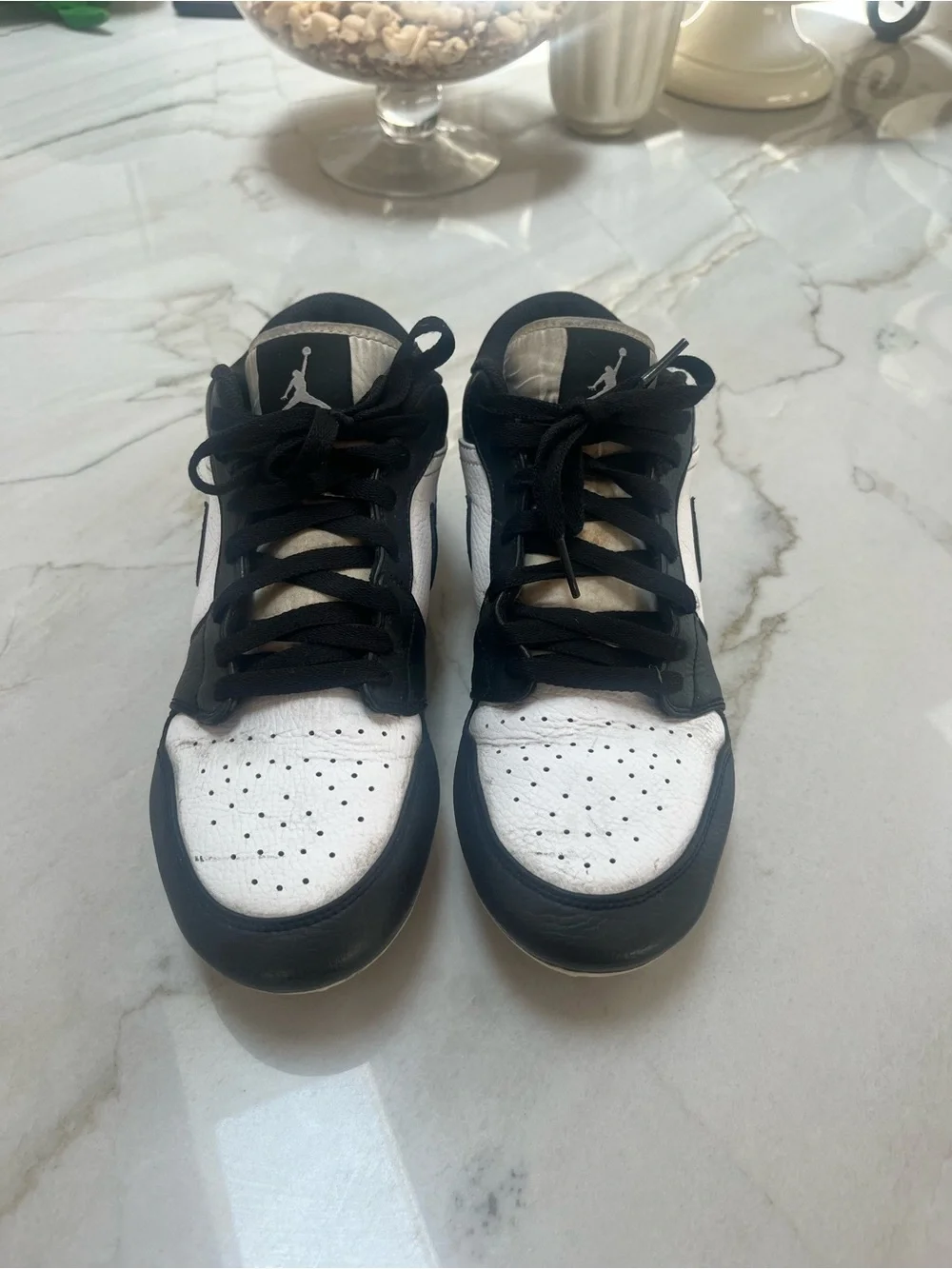 Nike Kids Black and White Jordan Low Top Sneakers